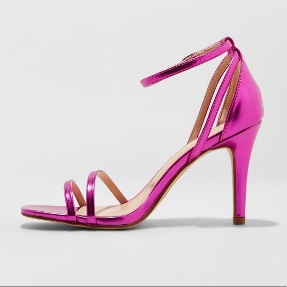 A new day Kayce Metallic Pink Open Toe High Heels - Picture 3 of 8